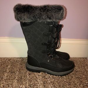 black & grey bearpaw boots